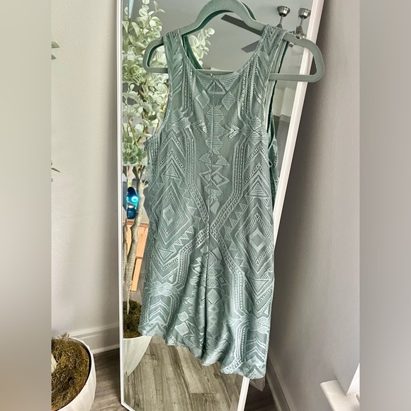 Sage Green Lace Up Dress - Picture 2 of 5